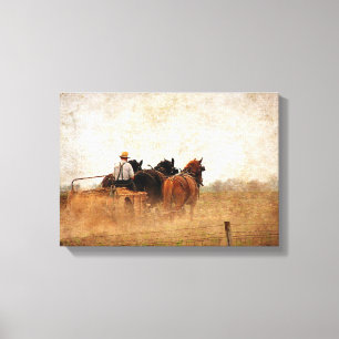 Horse Powered Field Work Canvas Print