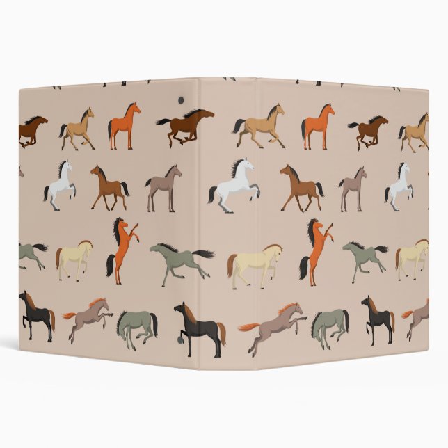 Horse Print Pattern, Boys Girls & Kids, Horse Gift Binder (Background)