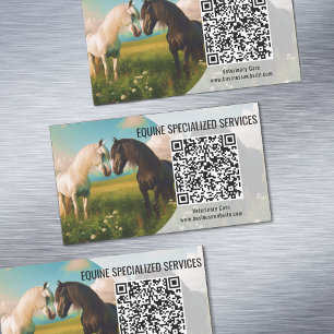 Horse QR Code Business Card Magnet
