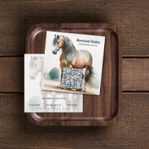 Horse QR Code Square Business Card
