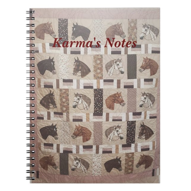 Horse Quilt with Text Notebook (Front)