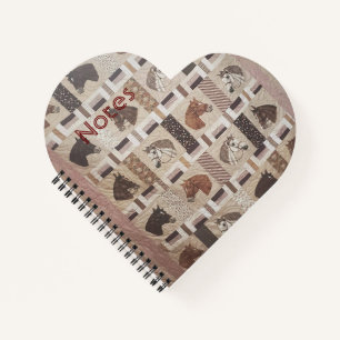 Horse Quilt with Text Notebook