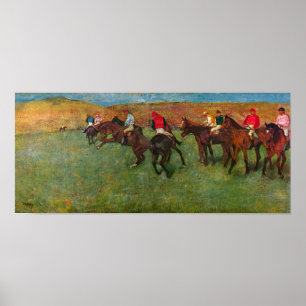 Horse race before the start by Edgar Degas Poster