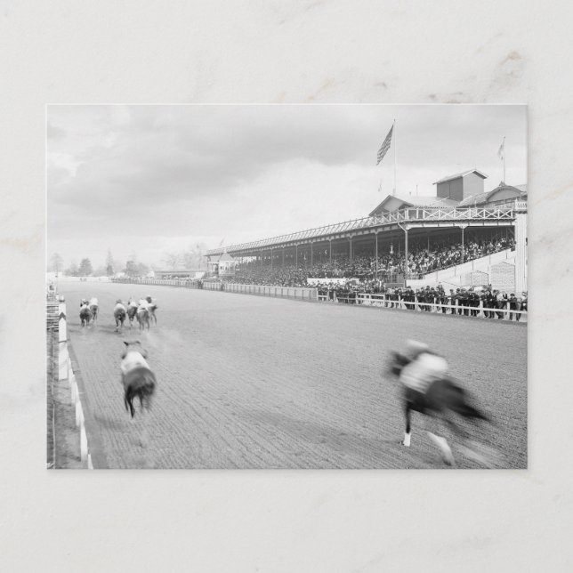 Horse Race in New Orleans, 1906 Postcard (Front)