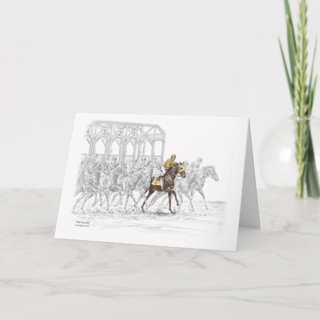 Horse Race Starting Gate Card (Front)