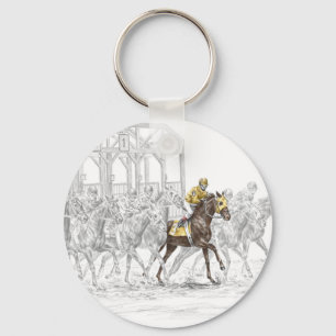 Horse Race Starting Gate Keychain