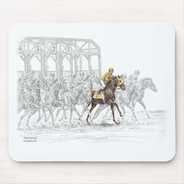 Horse Race Starting Gate Mouse Pad (Front)