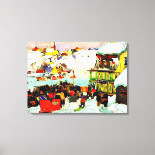 Horse Races in Winter by Clarence Gagnon Canvas Print