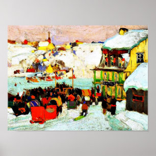 Horse Races in Winter by Clarence Gagnon Poster