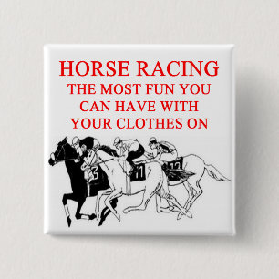 HORSE racing 2 Inch Square Button
