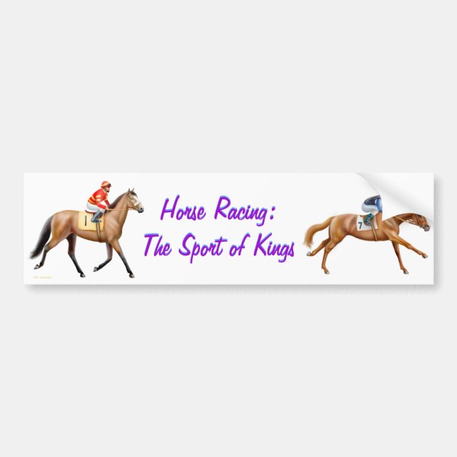 Horse Racing Bumper Sticker (Front)