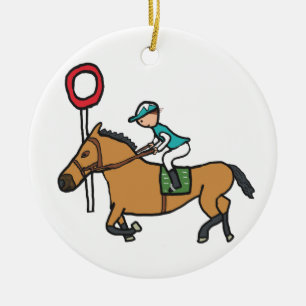 Horse Racing Ceramic Ornament