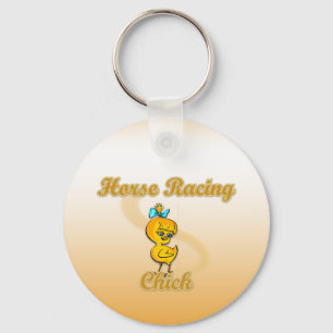 Horse Racing Chick Keychain