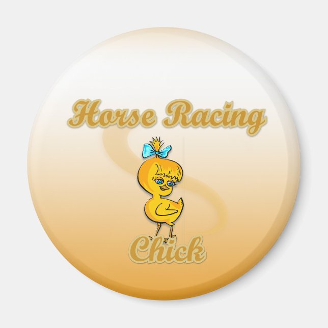 Horse Racing Chick Magnet (Front)