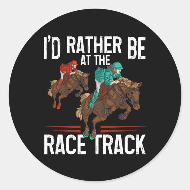 Horse Racing Classic Round Sticker (Front)