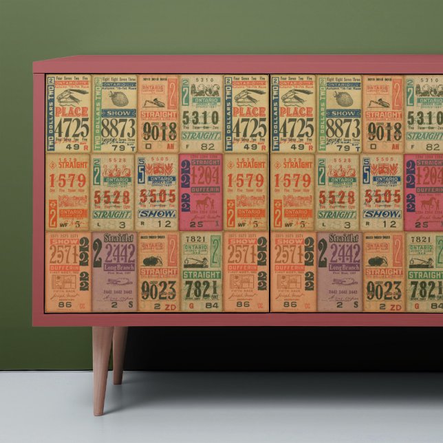 Horse Racing Decoupage Or Collage Wrapping Paper (Your design may be smaller or larger depending on the size of your furniture)