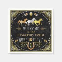 Horse Racing Derby Day Party Art Deco Black Gold