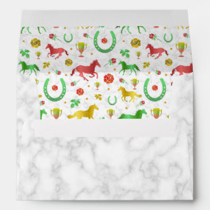 Horse Racing Derby Day Party Colourful Pattern Envelope