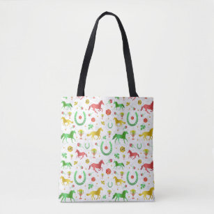 Horse Racing Derby Day Party Colourful Pattern Tote Bag