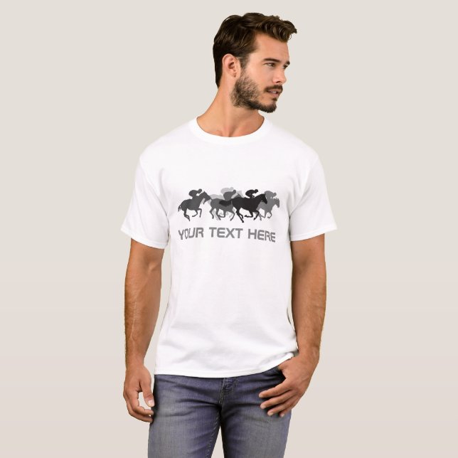 Horse racing elegant customizable T-Shirt (Front Full)