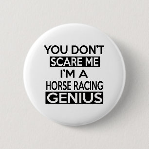 HORSE RACING GENIUS DESIGNS 2 INCH ROUND BUTTON