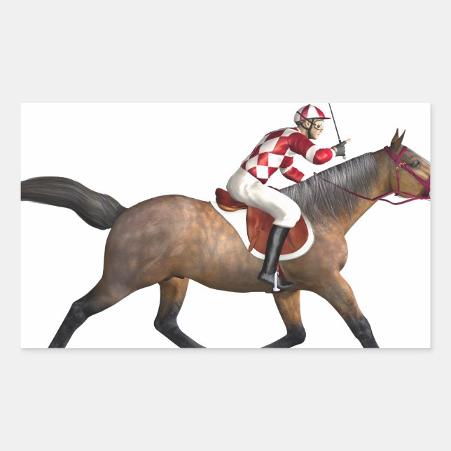 Horse Racing Jockey and Horse Sticker (Front)