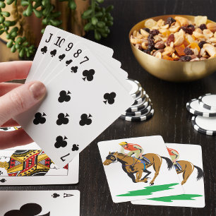 Horse Racing Jockey Galloping Playing Cards