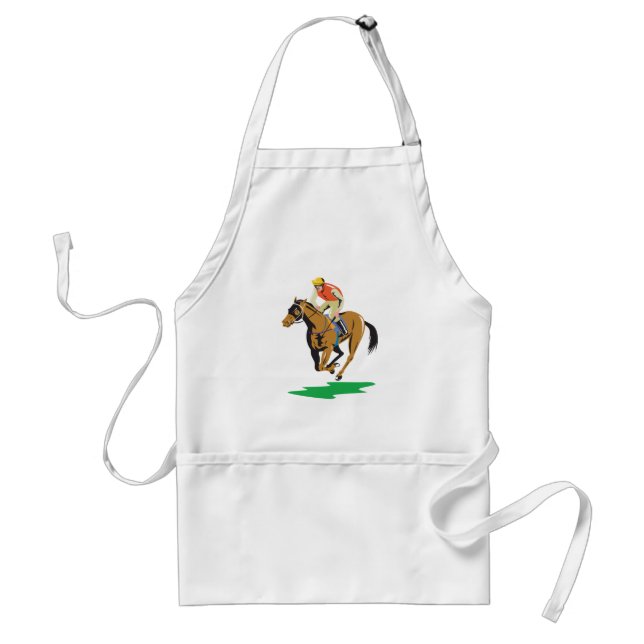 Horse Racing Jockey Galloping Standard Apron (Front)