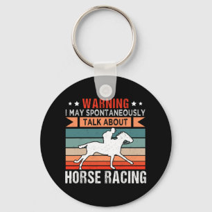 Horse Racing Jockey Horseback Riding Barrel Racer Keychain