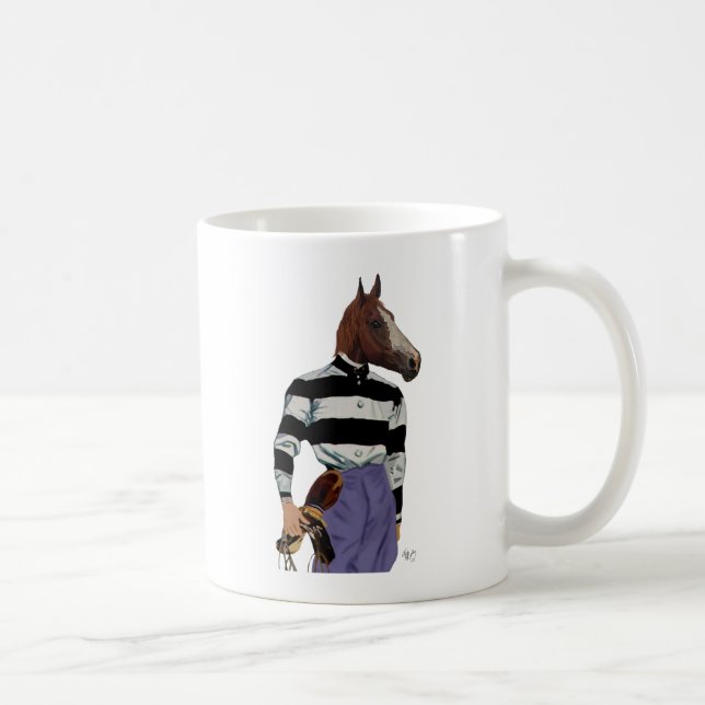 Horse Racing Jockey Portrait Coffee Mug (Right)