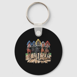 Horse Racing Jockey Racer Derby Rider Gifts Men Wo Keychain