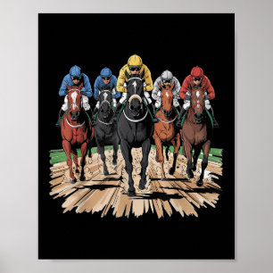 Horse Racing Jockey Racer Derby Rider Gifts Men Wo Poster