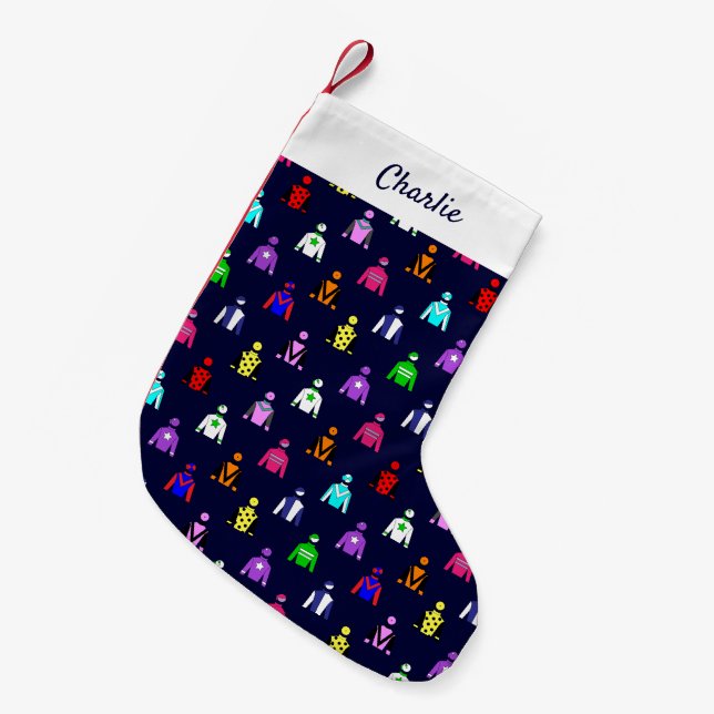 Horse Racing Jockey Silks Equestrain Small Christmas Stocking (Front (Hanging))