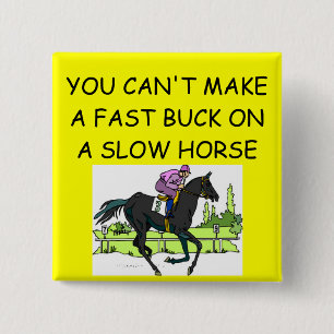 HORSE racing joke 2 Inch Square Button