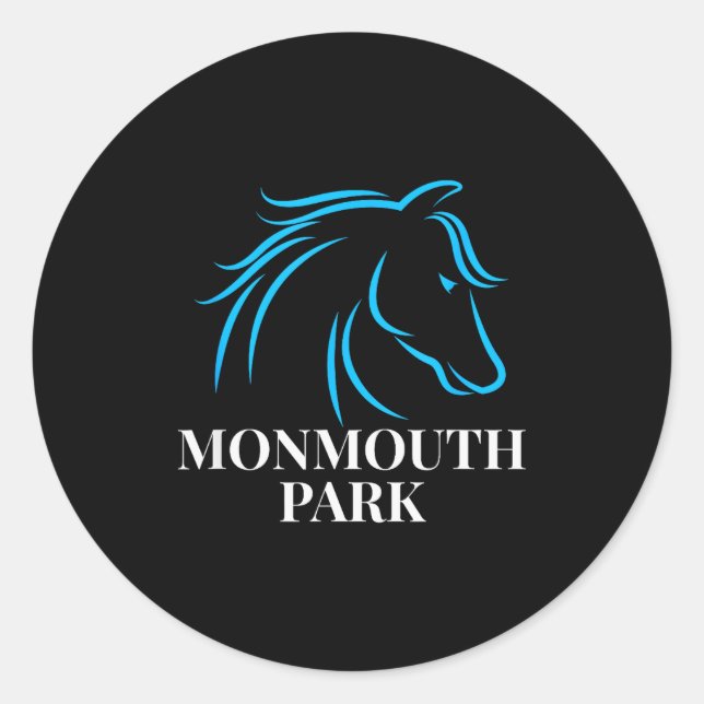 Horse Racing Monmouth Park Oceanrt New Jersey Hors Classic Round Sticker (Front)