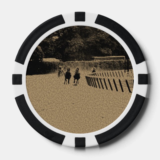 Horse Racing Muddy Track Grunge Poker Chips (Front)