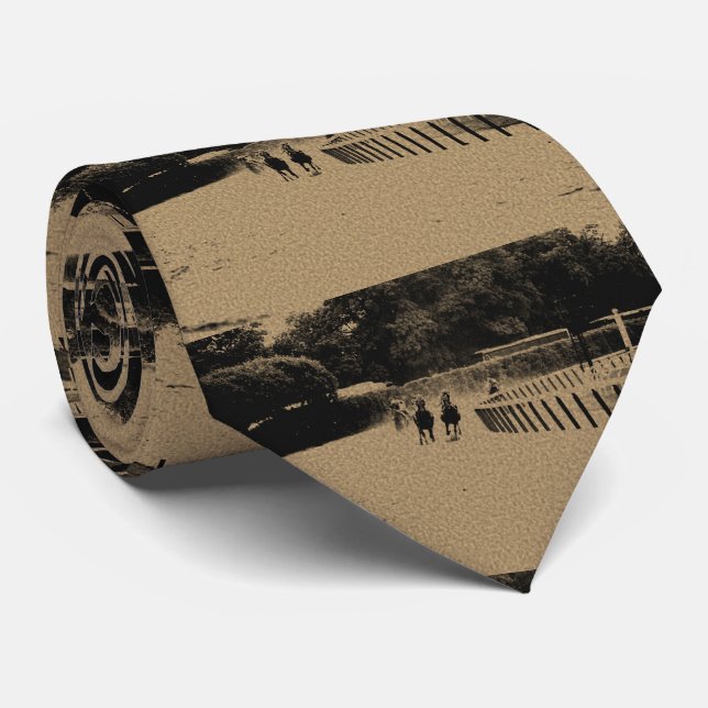 Horse Racing Muddy Track Grunge Tie (Rolled)