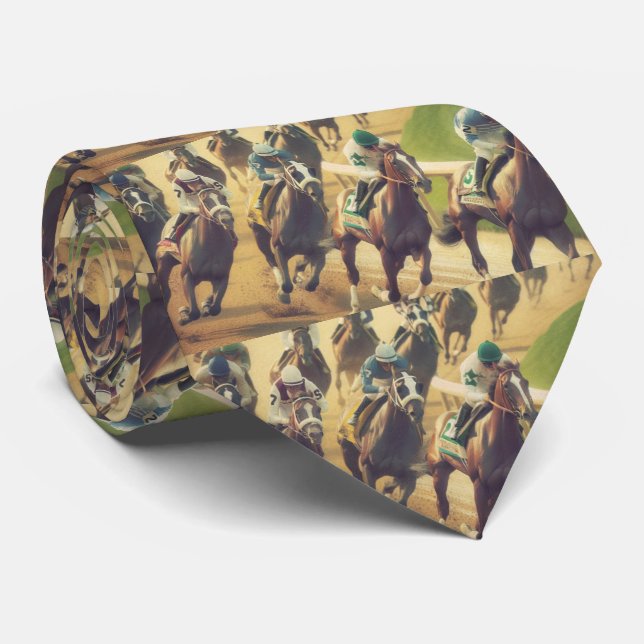 Horse Racing  Neck Tie (Rolled)