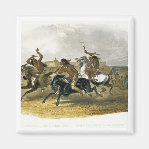 Horse Racing of Sioux Indians near Fort Pierre, pl Magnet