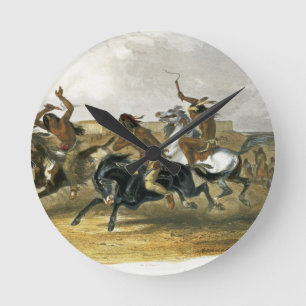 Horse Racing of Sioux Indians near Fort Pierre, pl Round Clock
