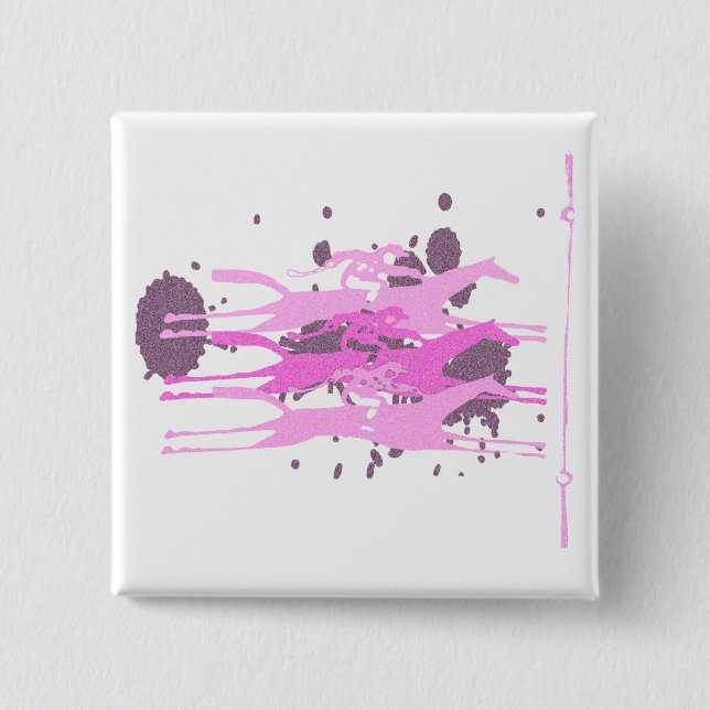 Horse Racing Party Favours 2 Inch Square Button (Front)