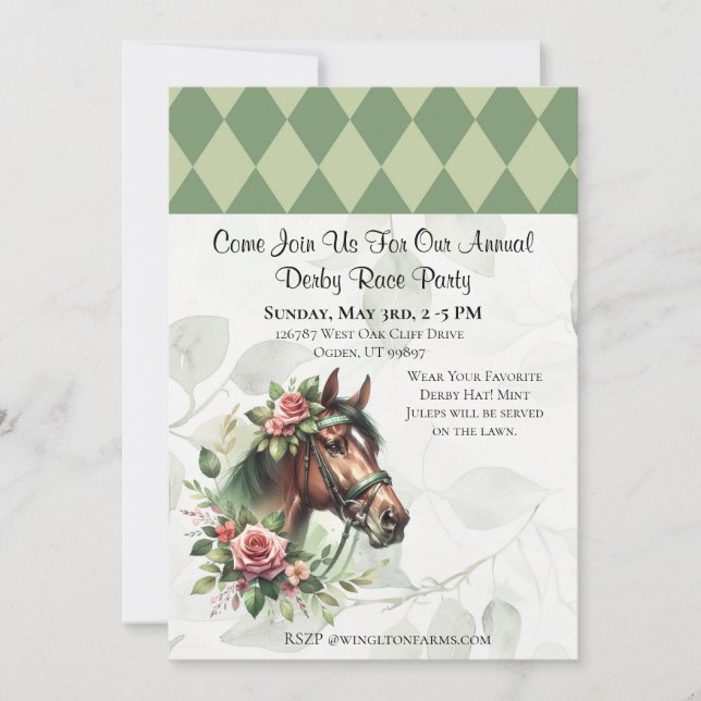 Horse Racing Party Invitation (Front)