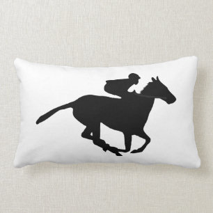 Horse Racing Pictogram Lumbar Pillow