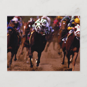 Horse racing postcard