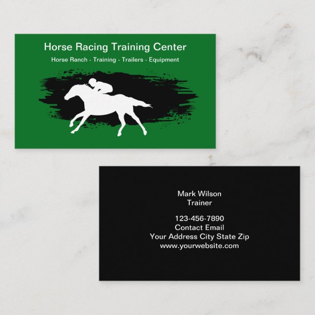 Horse Racing Ranch Carte de visite moderne (Devant / Derrière)