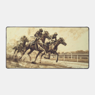 Horse Racing Sketch Desk Mat