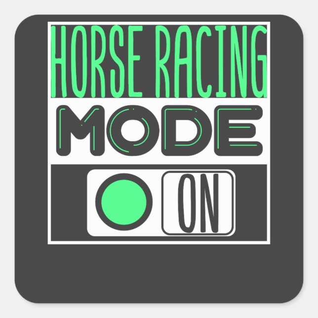 Horse Racing Square Sticker (Front)
