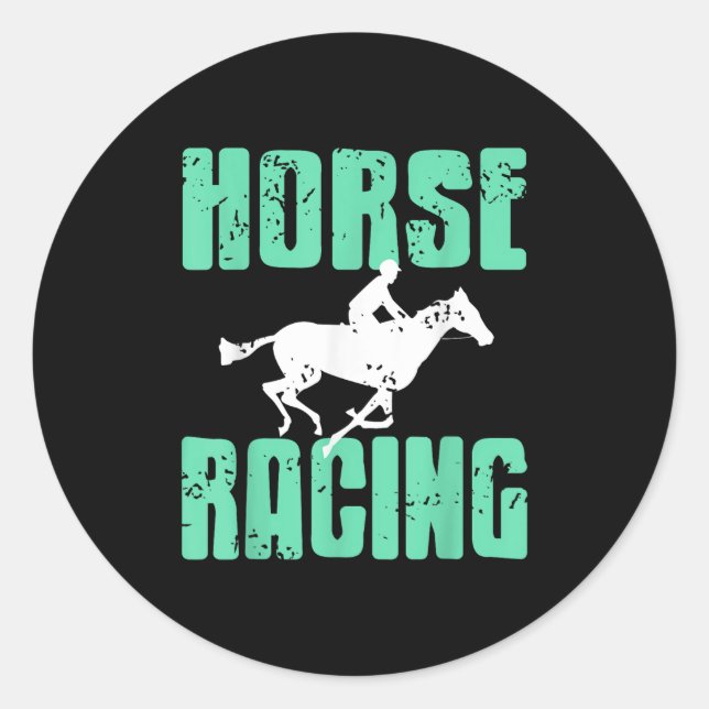 Horse Racing Srt Fanatics Speed And On  Classic Round Sticker (Front)