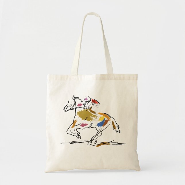 Horse Racing Tote Bag (Front)