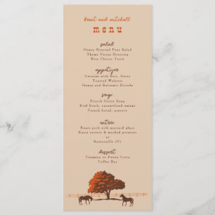 Horse Rail Fence Oak Horses Wedding Dinner Menu